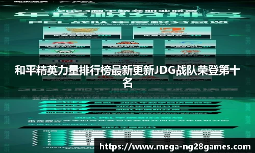 和平精英力量排行榜最新更新JDG战队荣登第十名